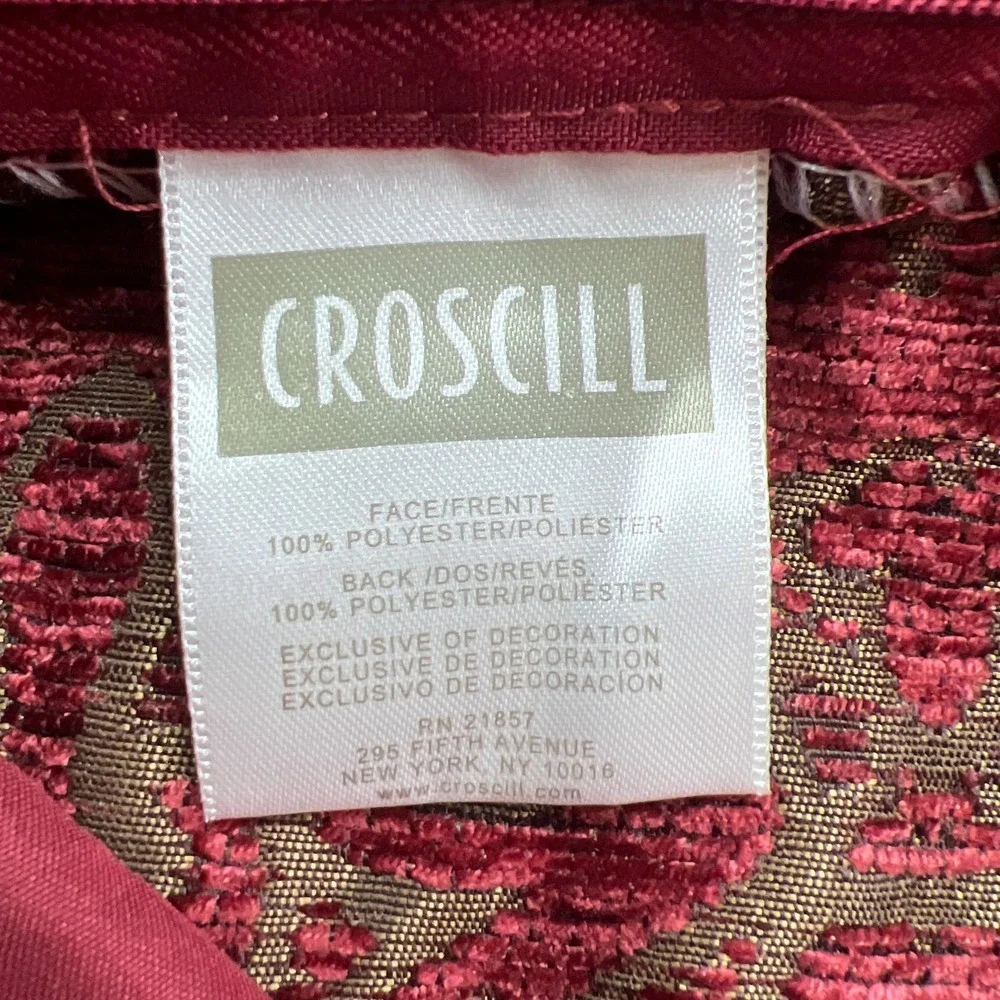 Set Of 2 Croscill Standard Pillow Shams Multicolor Damask Embroidery (19